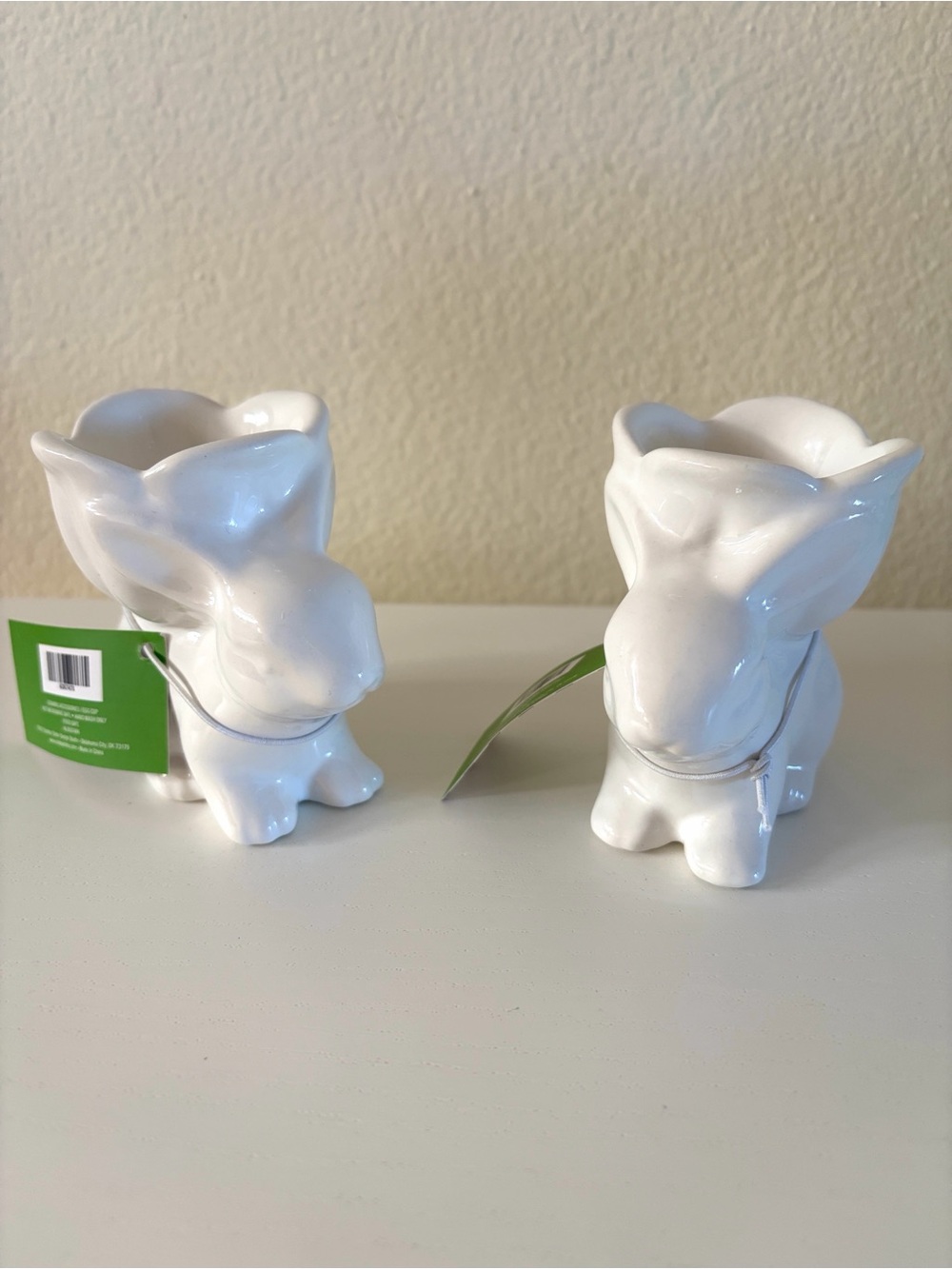 🆕 Hobby Lobby White Ceramic Rabbit Egg Cups